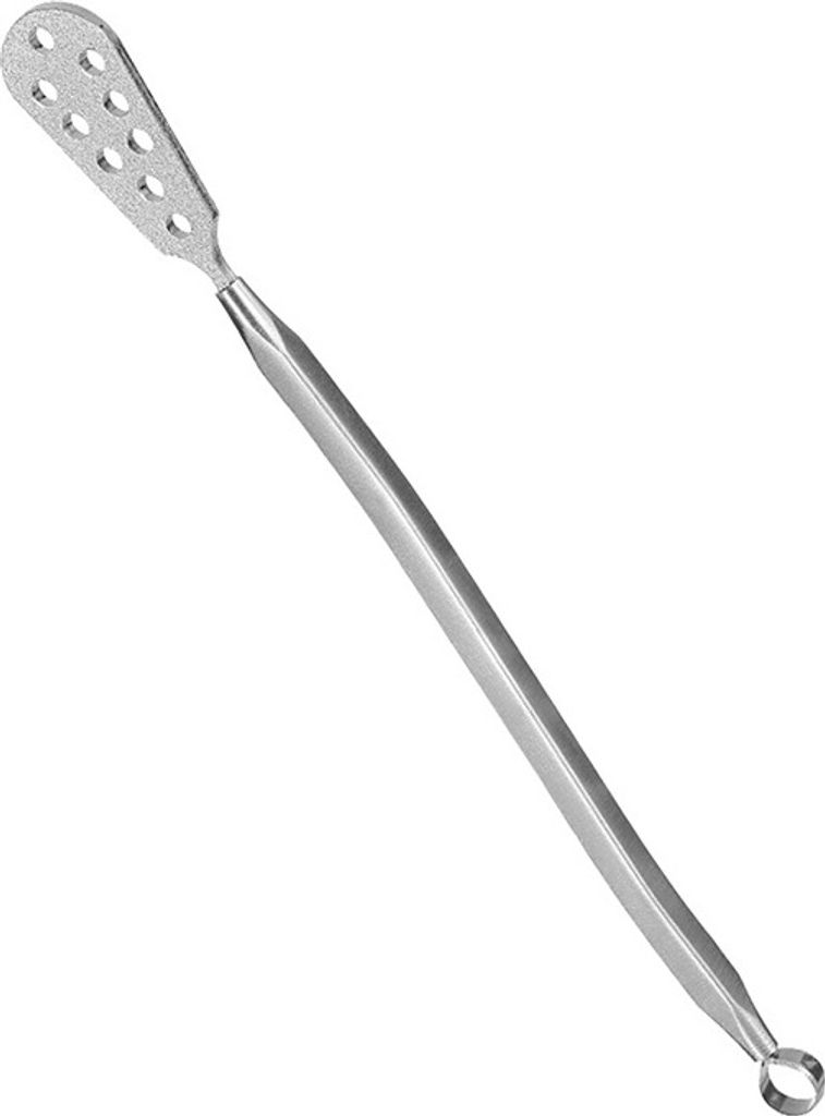 INF Doppelkopf-Fußfeile mit Etui - Silber