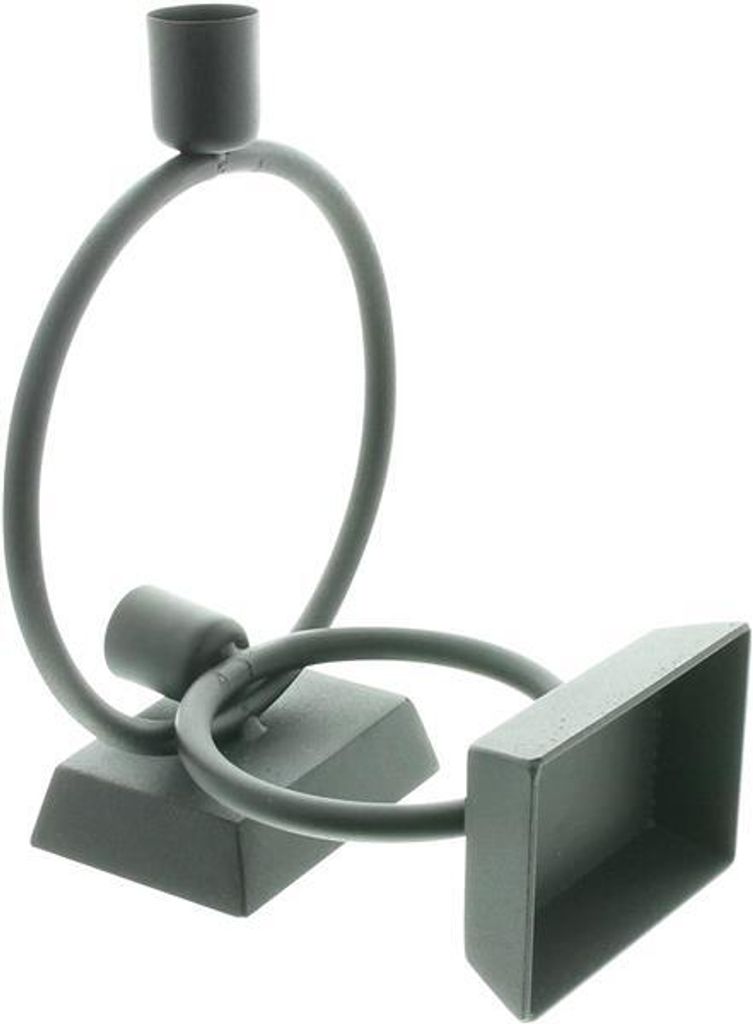2x Stabkerzenhalter "Ring" aus Metall, matt schwarz, 14 + Produktbild 4
