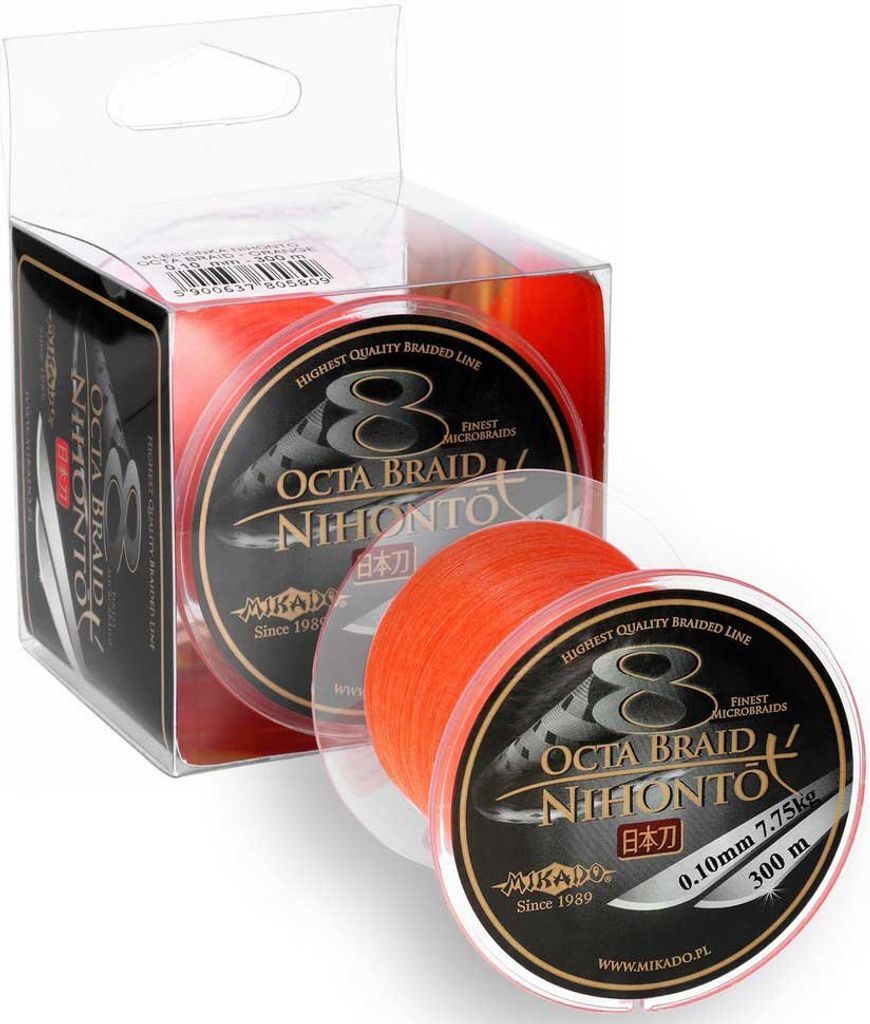Mikado Nihonto Octa Geflochtene Schnur 300 M Orange 0.260 mm Orange 0.260 mm
