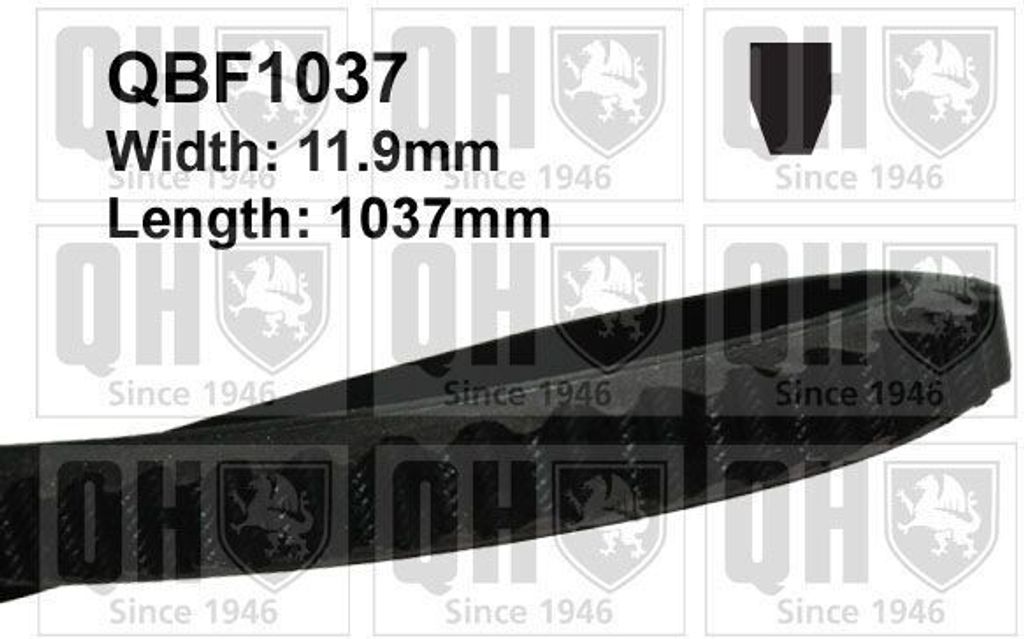 QUINTON HAZELL QBF1037 Keilriemen 1037mm für FORD SIERRA (GBG, GB4) SIERRA Schrägheck (GBC, GBG) GRANADA (GU) SIERRA Schrägheck (GBC) Granada Kombi