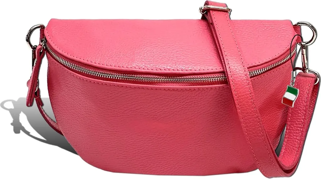 Cintura Borsa in Pelle Rosso Corallo - Eccellenza Firenze D2OTF825E