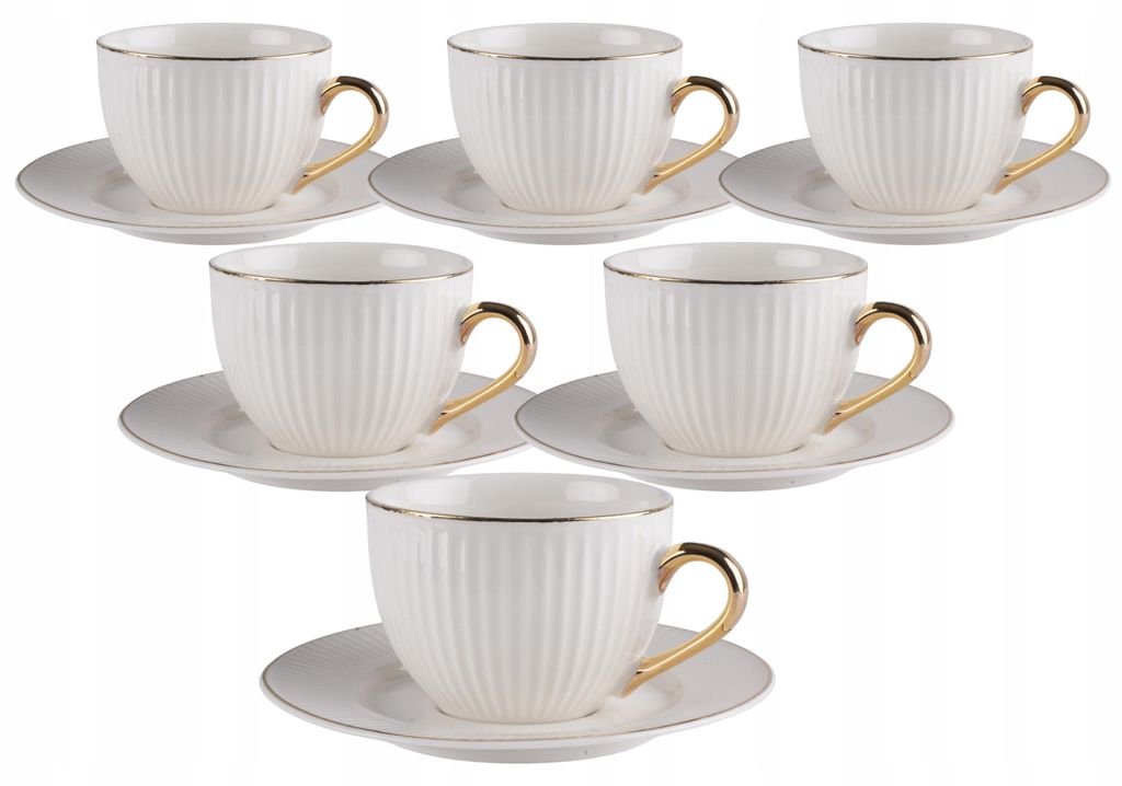 Komplet 6 Filiżanek Porcelanowych Ze Spodkiem 250Ml Aurora Zdjęcie produktu 