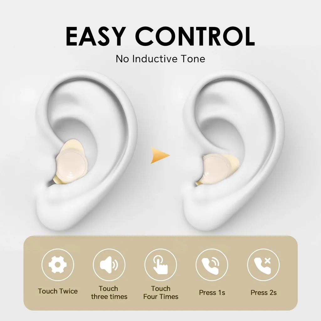 Housse de protection beige pour écouteurs de sommeil Bluetooth 5.3 - 6