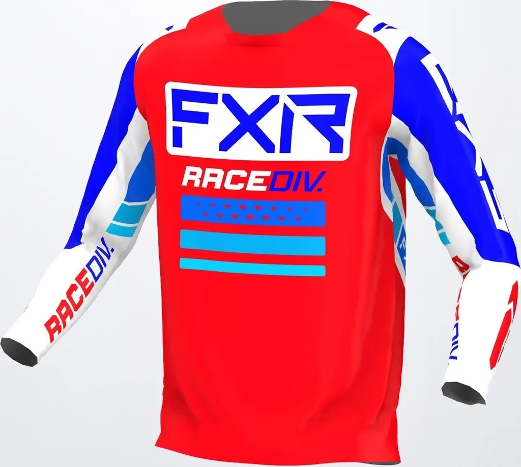 Maillot de Cross Respirant FXR Clutch Pro Bleu Rouge XS - Tenue de Moto