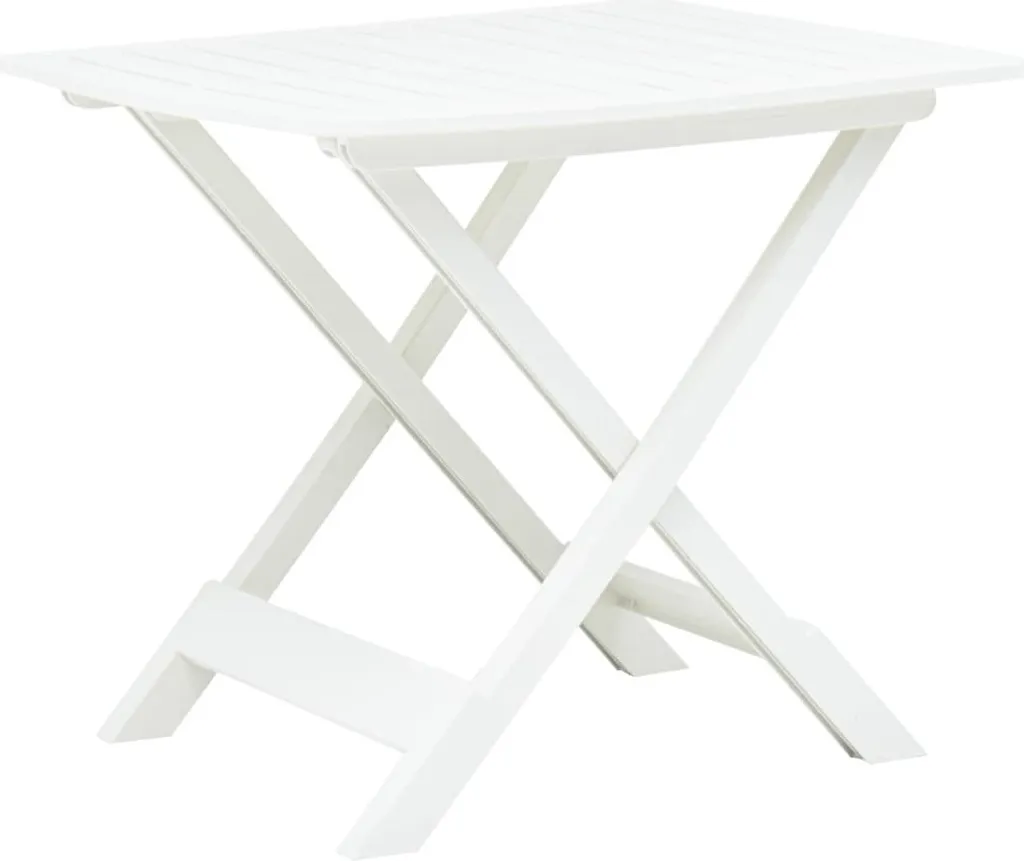 Tavolo Bianco da Esterno Maison Exclusive Pieghevole 79x72 cm Plastica