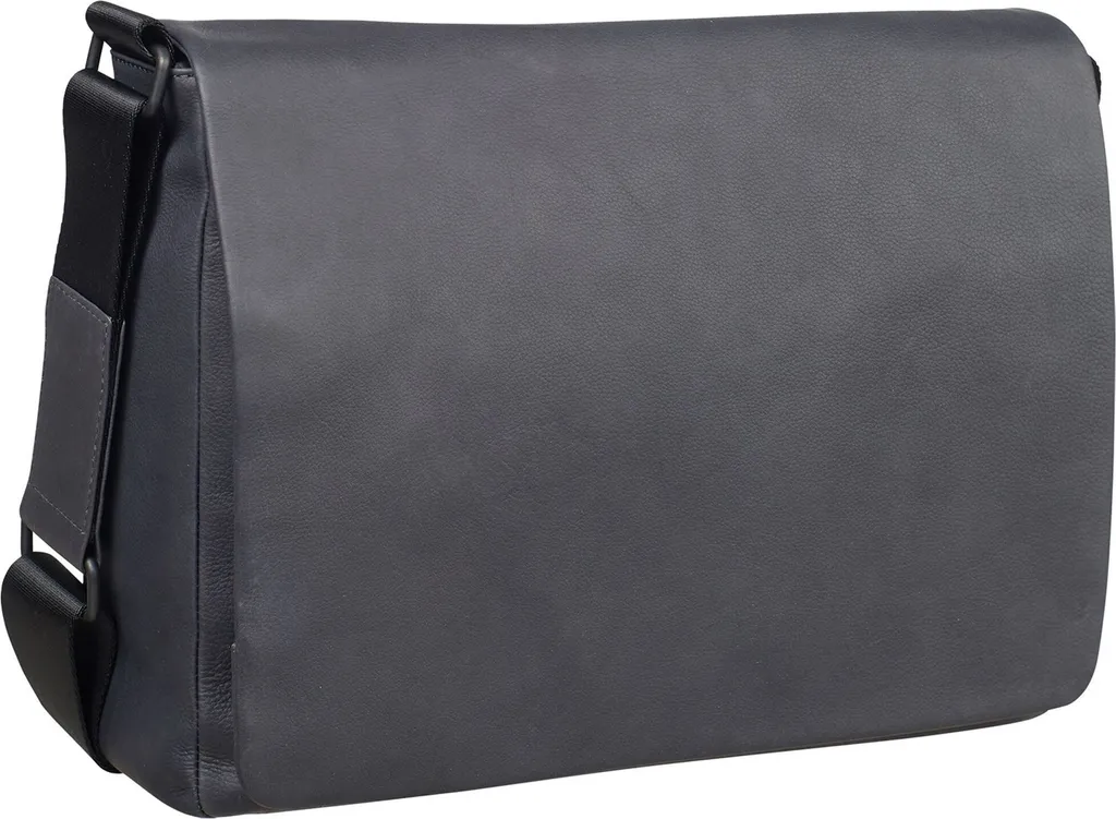 Sac Bandoulière Ordinateur Den Haag en Cuir Gris avec Grand Compartiment