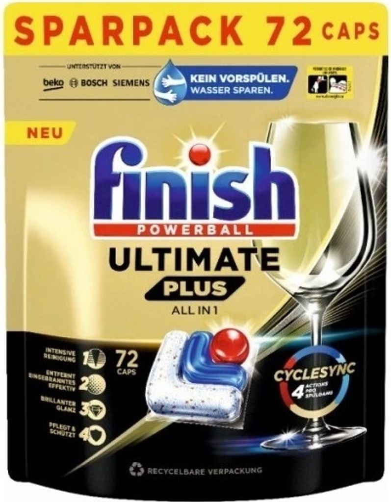 Finish 72er Pack Powerball Ultimativer Plus All-in-1 Geschirrspültabs