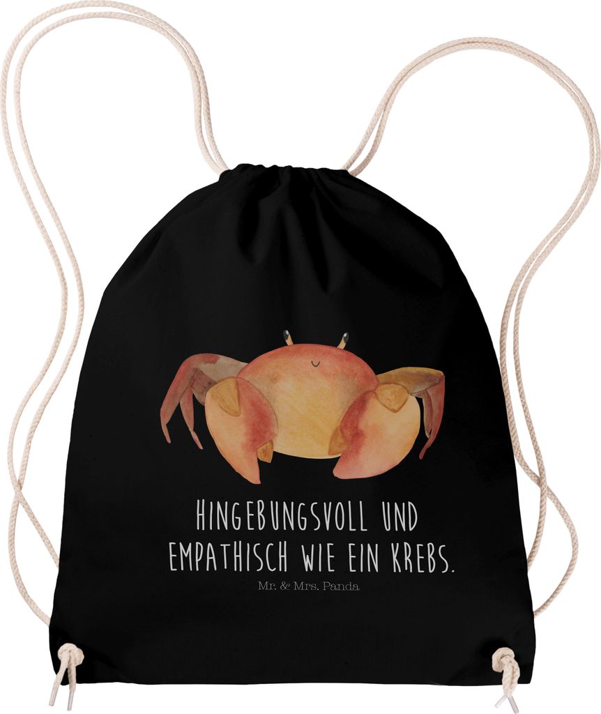 Mr. & Mrs. Panda Jutebeutel Sternzeichen Krebs - Schwarz - Geschenk, wander rucksack, Krabbe, festival tasche, gym, Geburtstag Juni, Krebse, Meer, ...
