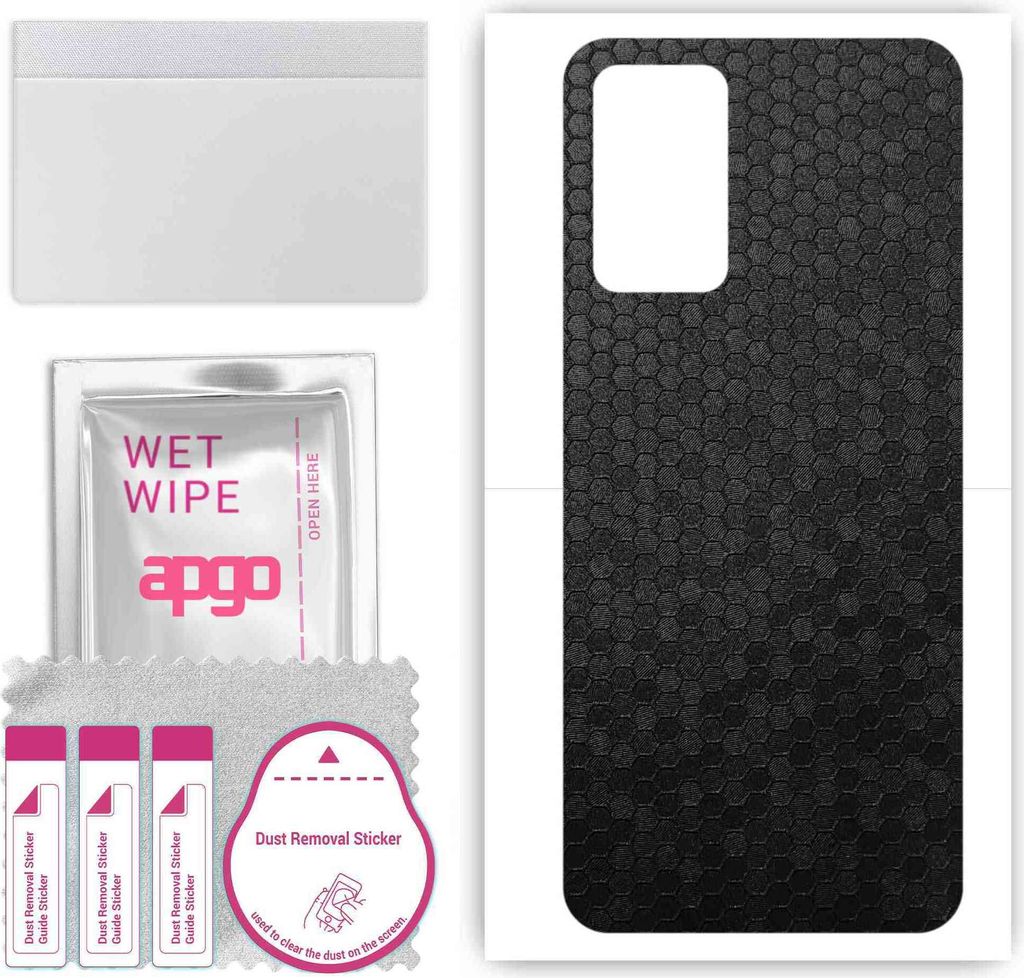 apgo Rückseite Schutzfolie, Skin, kompatibel mit Oppo A93s 5G, Hinten Displayschutzfolie aus Vinylfolie, kratzfest, einfache Montage - Schwarze Ho...
