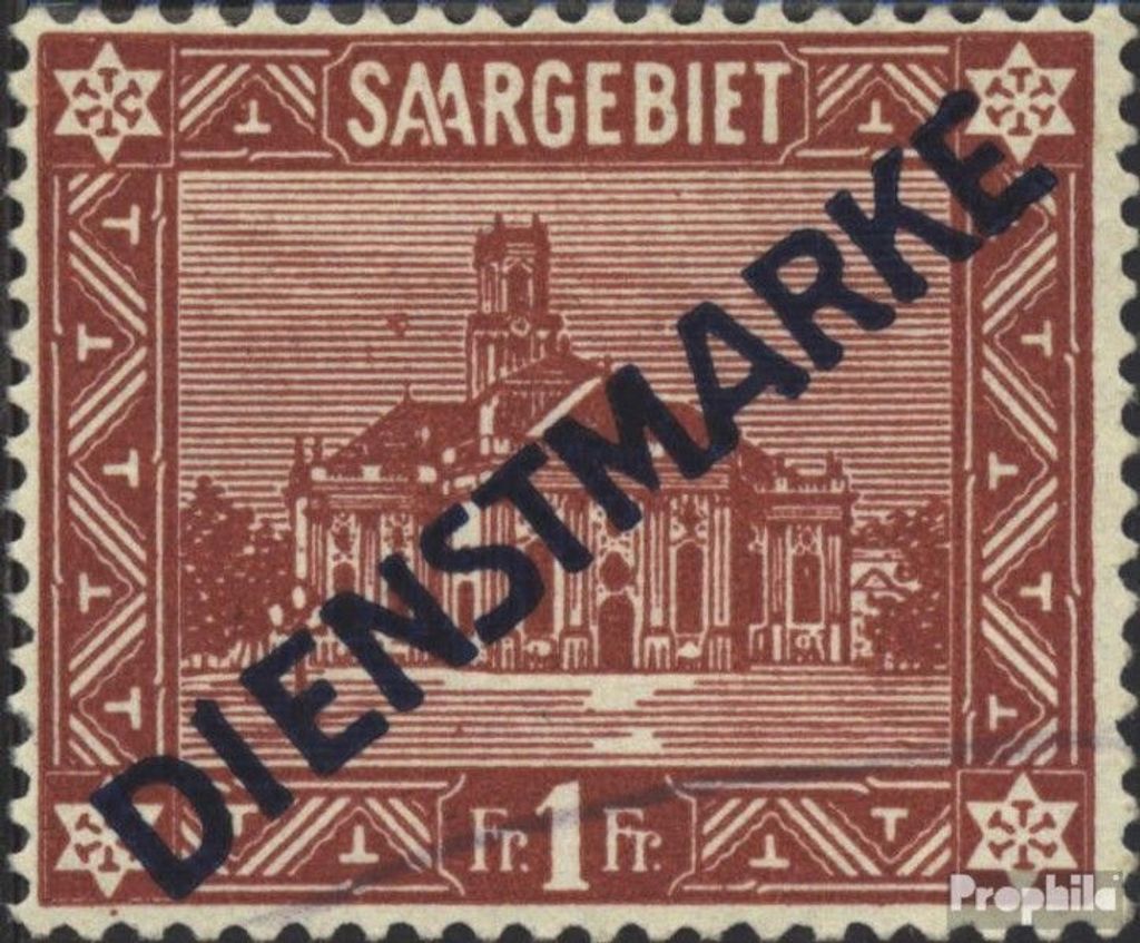 Briefmarken Saarland 1922 Mi D11II, Type II, dünne Schrift gestempelt Freimarken