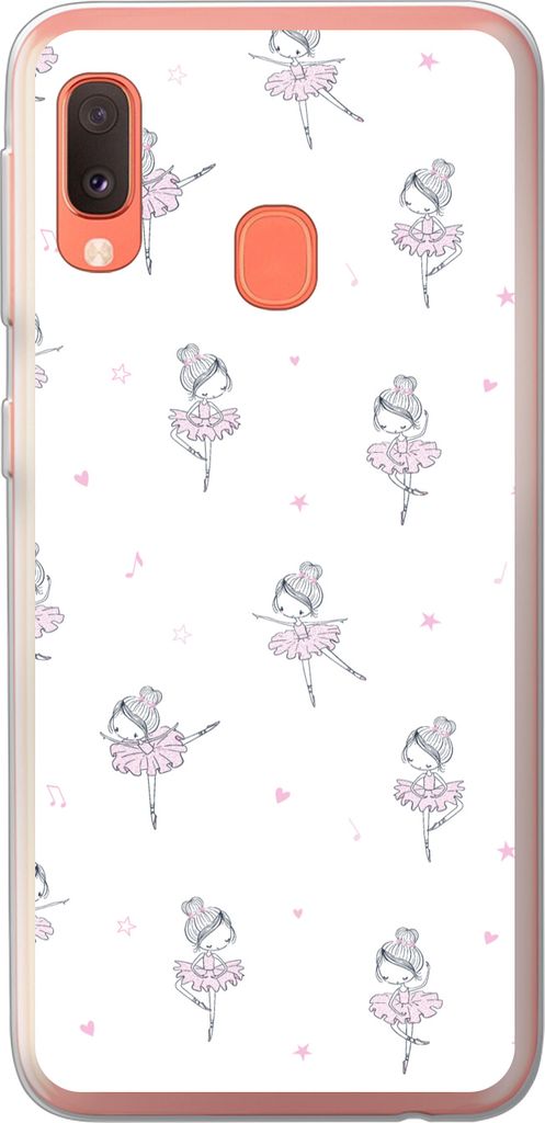 MuchoWow Handyhülle Schutzhülle Hülle für Telefoonhoesje Samsung Galaxy A20e Mädchen - Ballett - Rosa - Muster - Mädchen - Kinder - Kinder ...