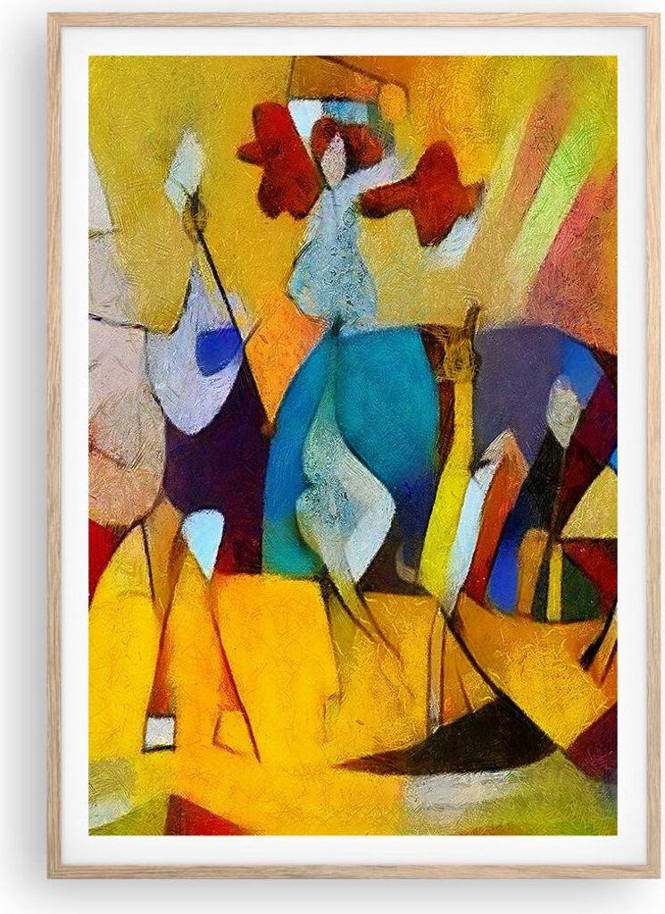 Gerahmtes Poster - Rahmen in heller Eiche - Abstraktion modern - 70x100 cm - Wand Bild - Wanddeko - Wandbilder - Wandposter - Bilderrahmen - Bilder...