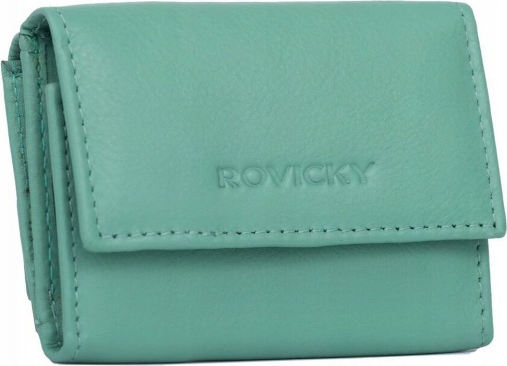 Rovicky | Elegante, Damen Geldbörse, mit Lederverschluss, Hellgrün, 10.5x7.5 cm
