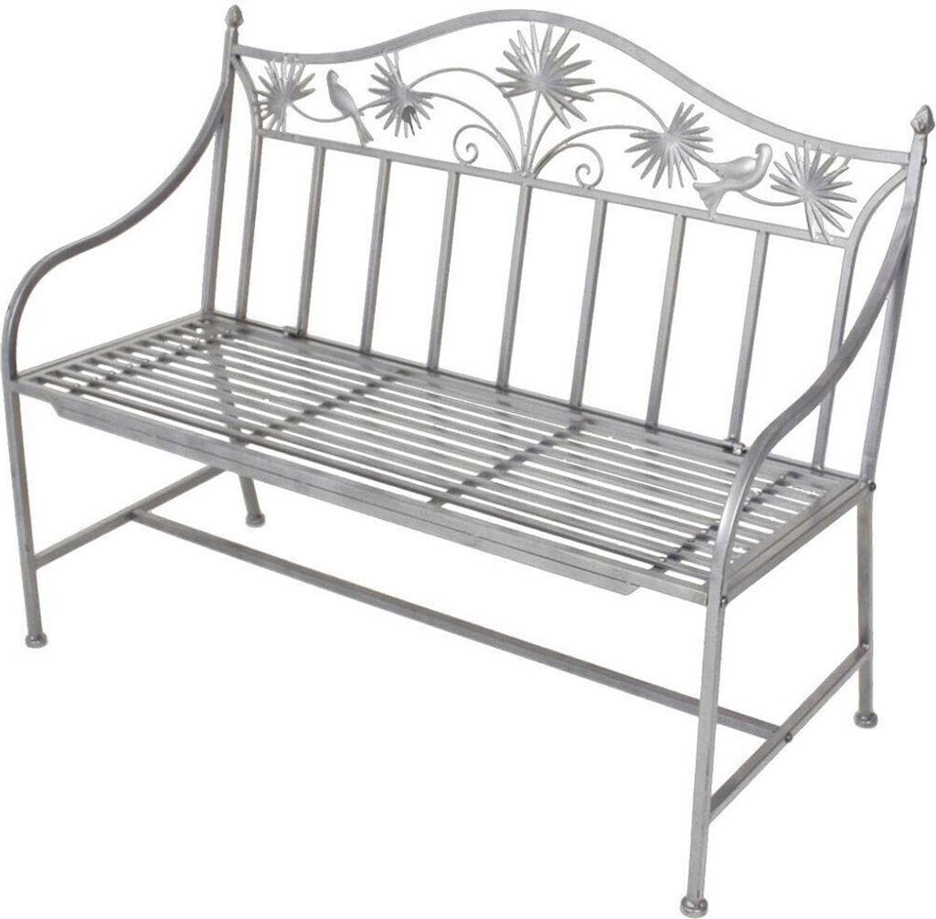 stabile 2-Sitzer Garten Bank Metall mit schönen Produktbild 