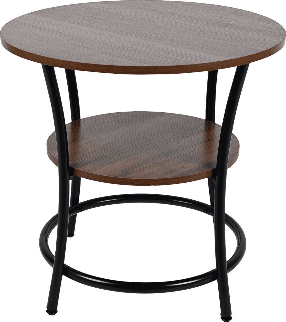 Stolik kawowy okrągły loft fi 56x55cm orzech Zdjęcie produktu 