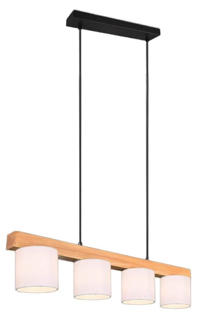 Żyrandol CAMERON jasne drewno-czarny-biały 4xE14x28W drewno Zdjęcie produktu 