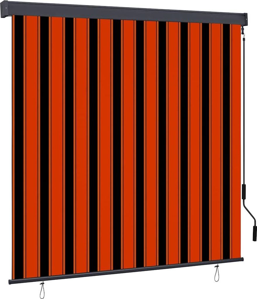 "Schlussverkauf" Balkonrollo Sichtschutz - Rollo Orange und Braun 180x250 cm Stoff und Aluminium C16686