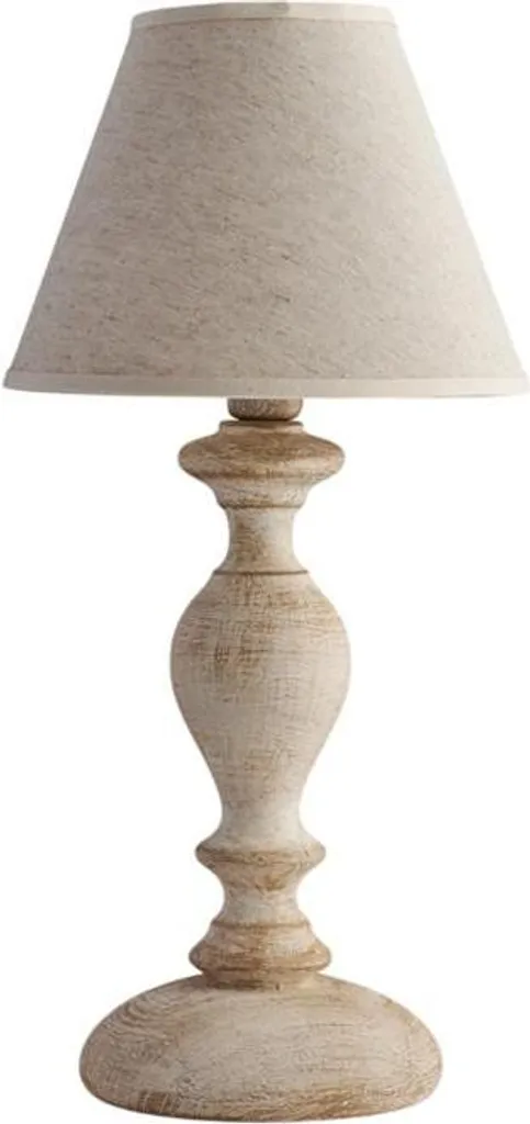 Lampe de table Cascina bois blanc et gris tourterelle BL265-LT-BT H39cm