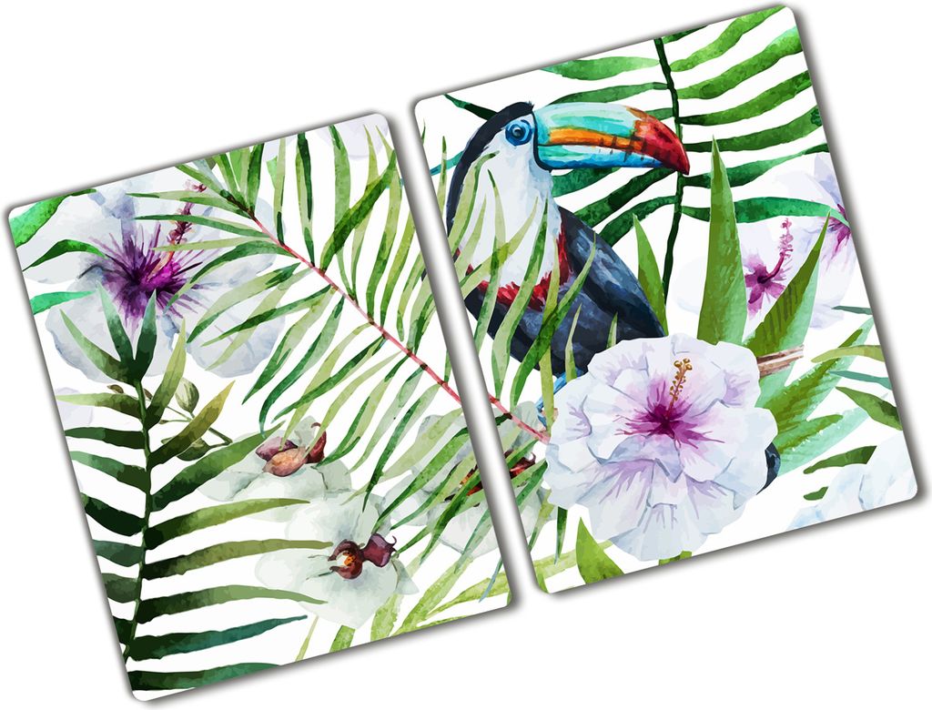 Tulup Glas Herdabdeckplatte - 2x40x52 cm - Ceranfeldabdeckung Spritzschutz Glasabdeckplatte Kochplattenabdeckung und Schneidebrett - Zweiteilig - T...