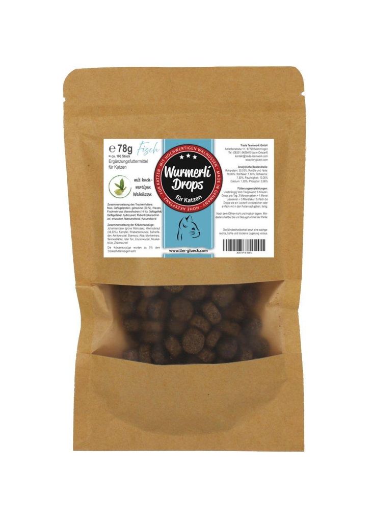 Wurmerli Drops Katze Fisch – Natürliche Leckerlis für Produktbild 