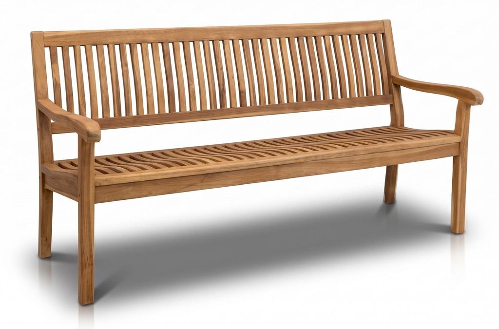 Massive Teakholzbank Kingsbury 180 cm | Ergonomischer Produktbild 