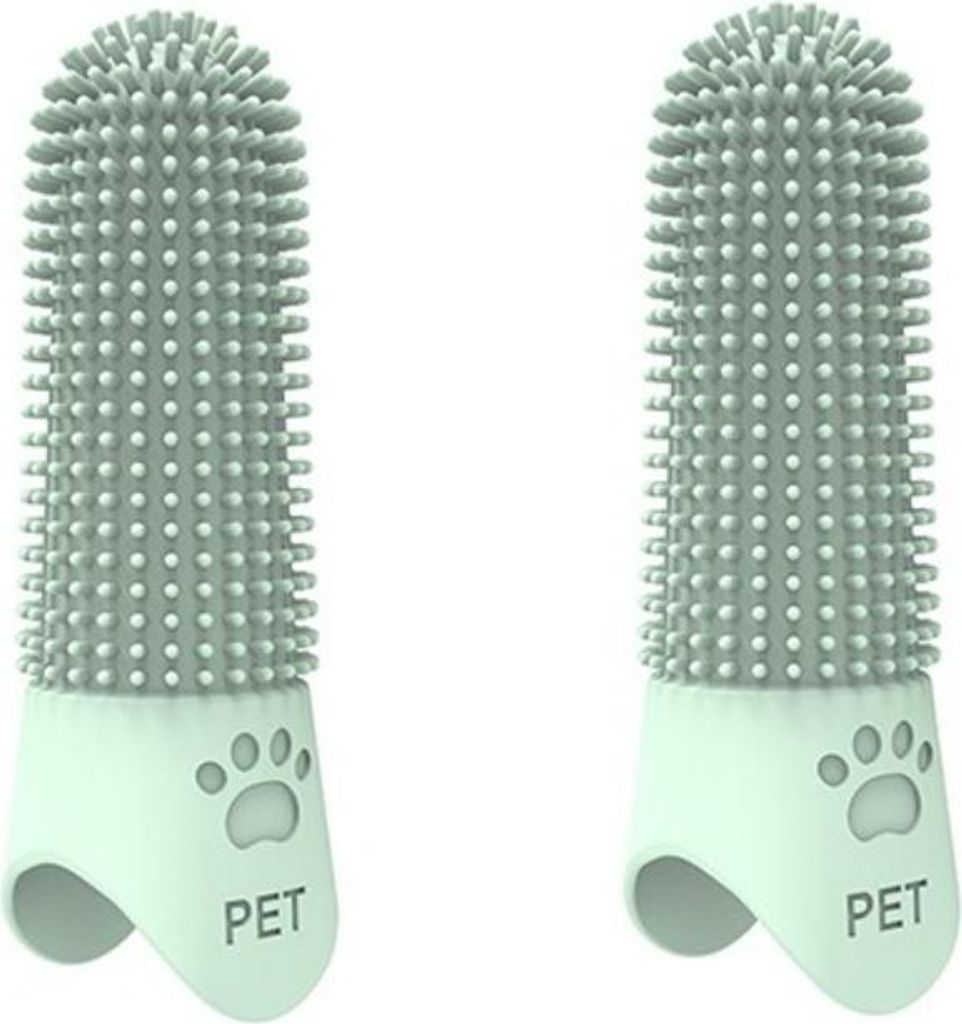 INF Lange Fingerzahnbürsten für Haustiere (2er-Pack) für Produktbild 