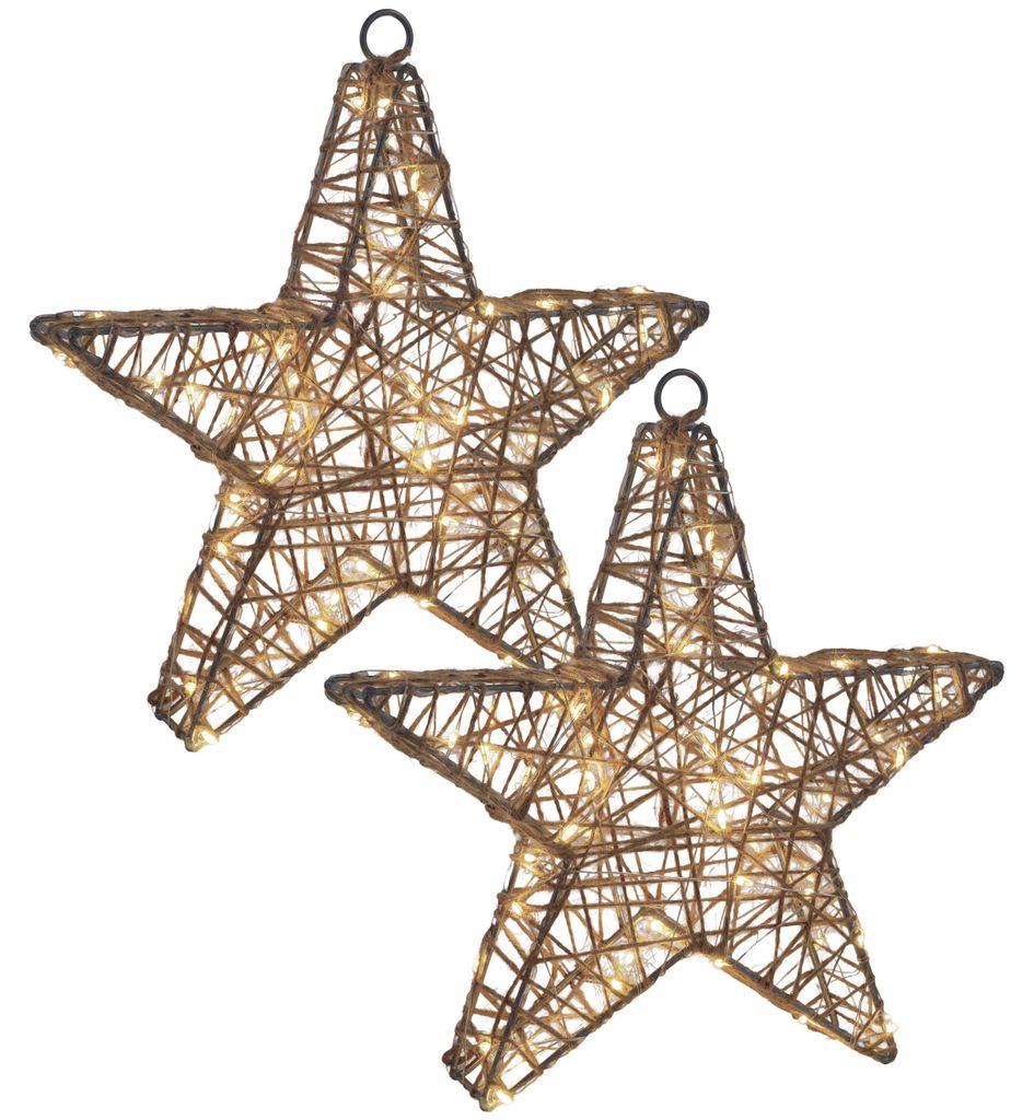 2er-Set LED Weihnachtsdeko "Metallstern" L/B: 25 cm, Deko Produktbild 