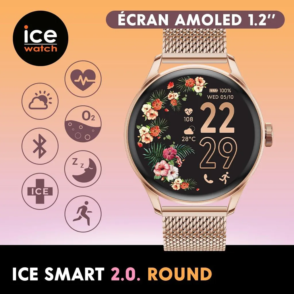 Restez connectée avec style : Ice Smart 2.0 Rose Gold écran AMOLED fluide