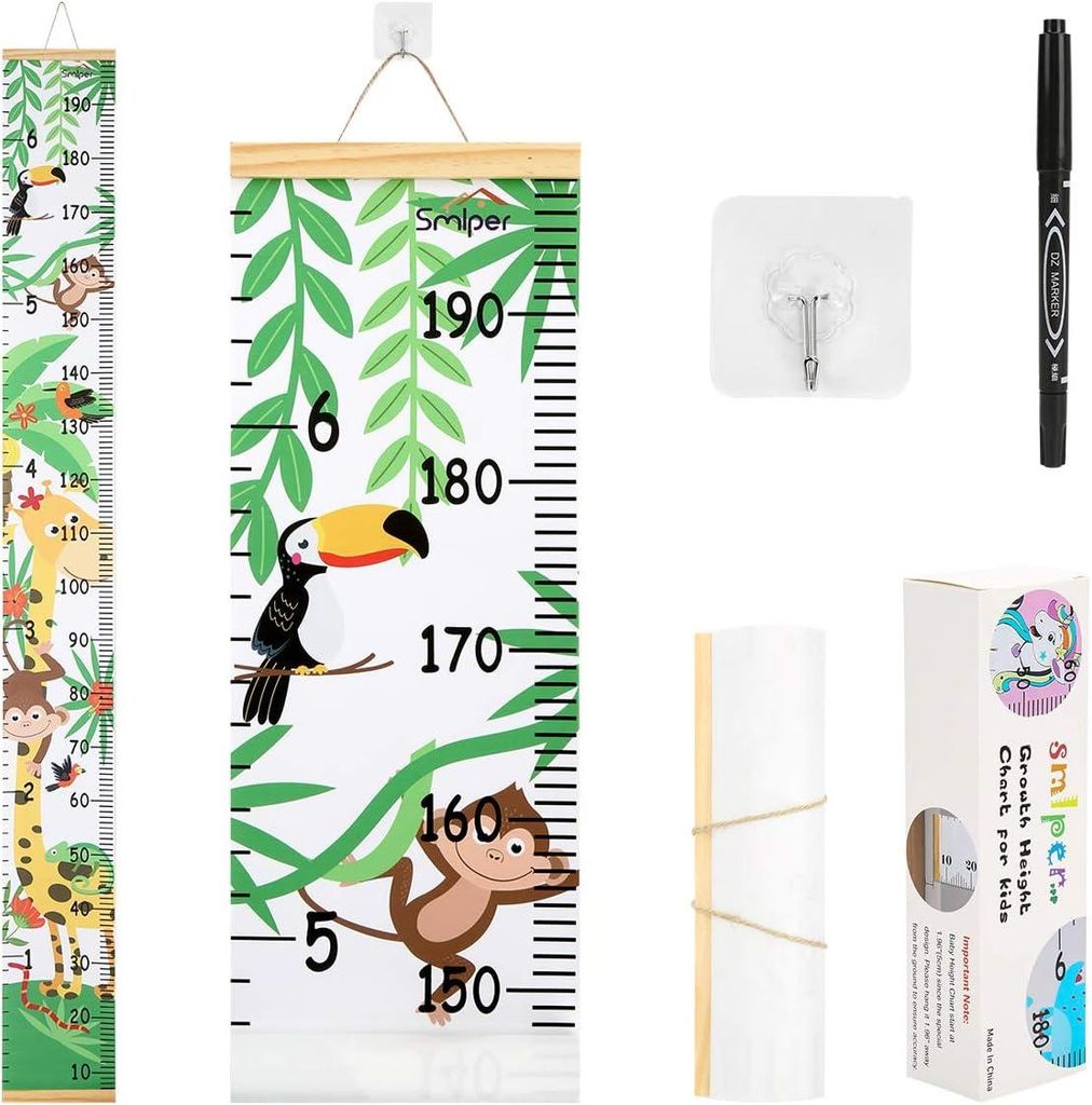 Wand-Wachstumsmesslatte für Babys, Leinwand, 200 x 20 cm, Messlineal, Kinderzimmerdekoration