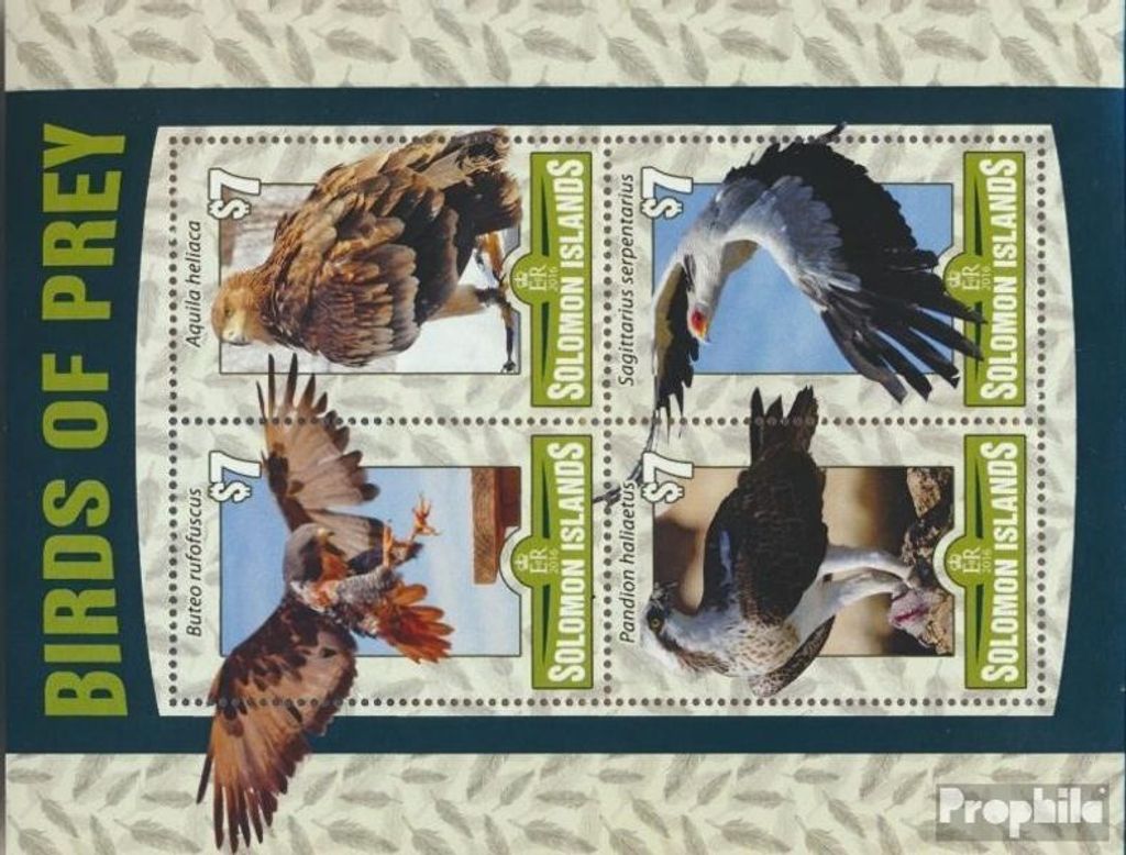 Briefmarken Salomoninseln 2016 Mi 3561-3564 Kleinbogen (kompl. Ausg.) postfrisch Raubvögel