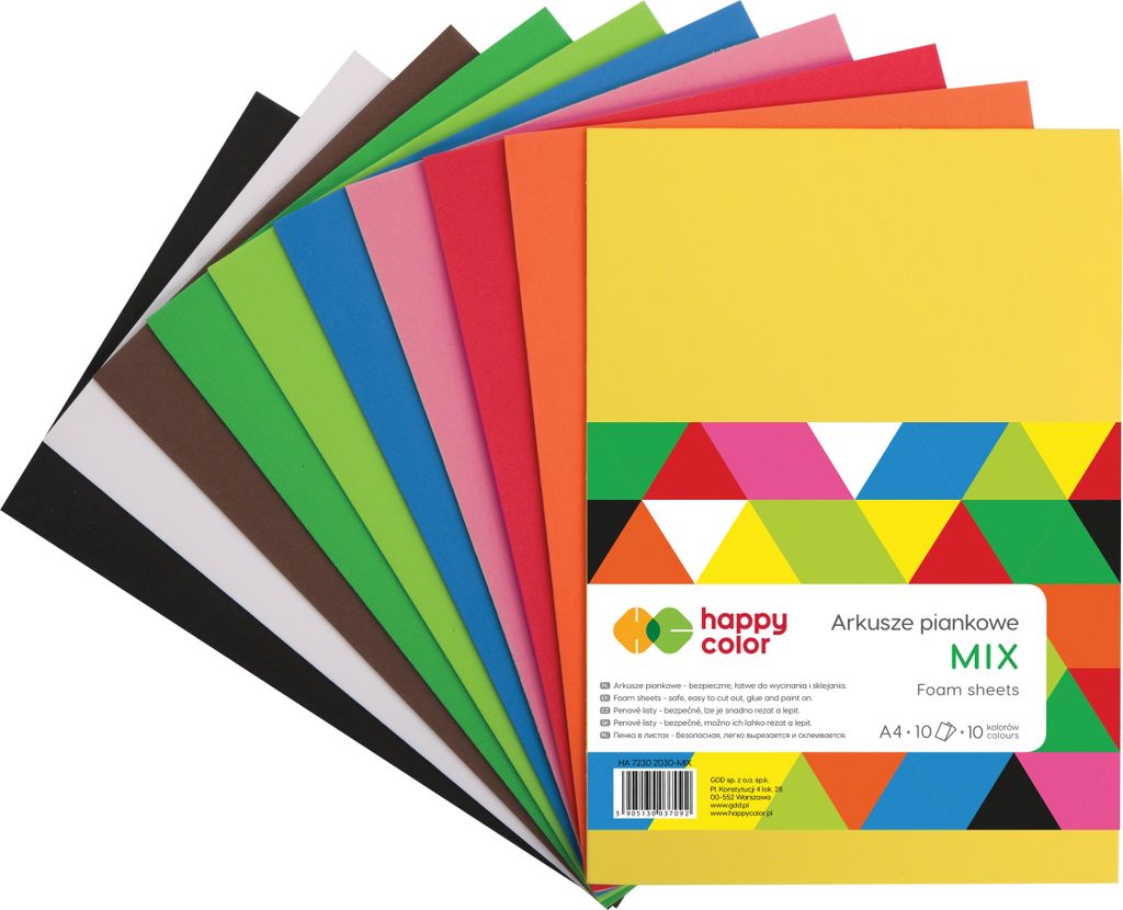 Arkusze Piankowe A4 10 Kolorów Happy Color Zdjęcie produktu 