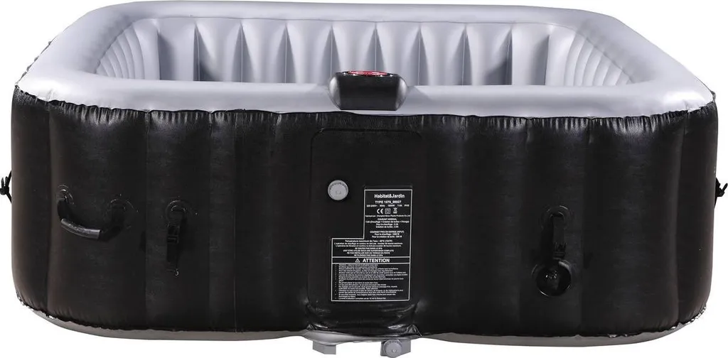 Jacuzzi Gonflable 6 Places Modèle NICE - Spa de Jardin Gris Anthracite