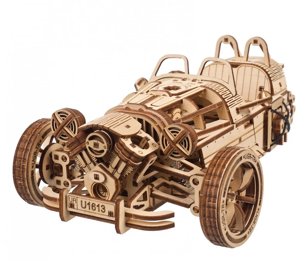 Puzzle 3D Tricycle UGR-S bois montage sans colle défi mécanique