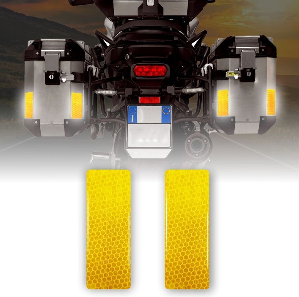 Reflektierende Aufkleber für Bauchtaschen Moto Gelb 2 Stk