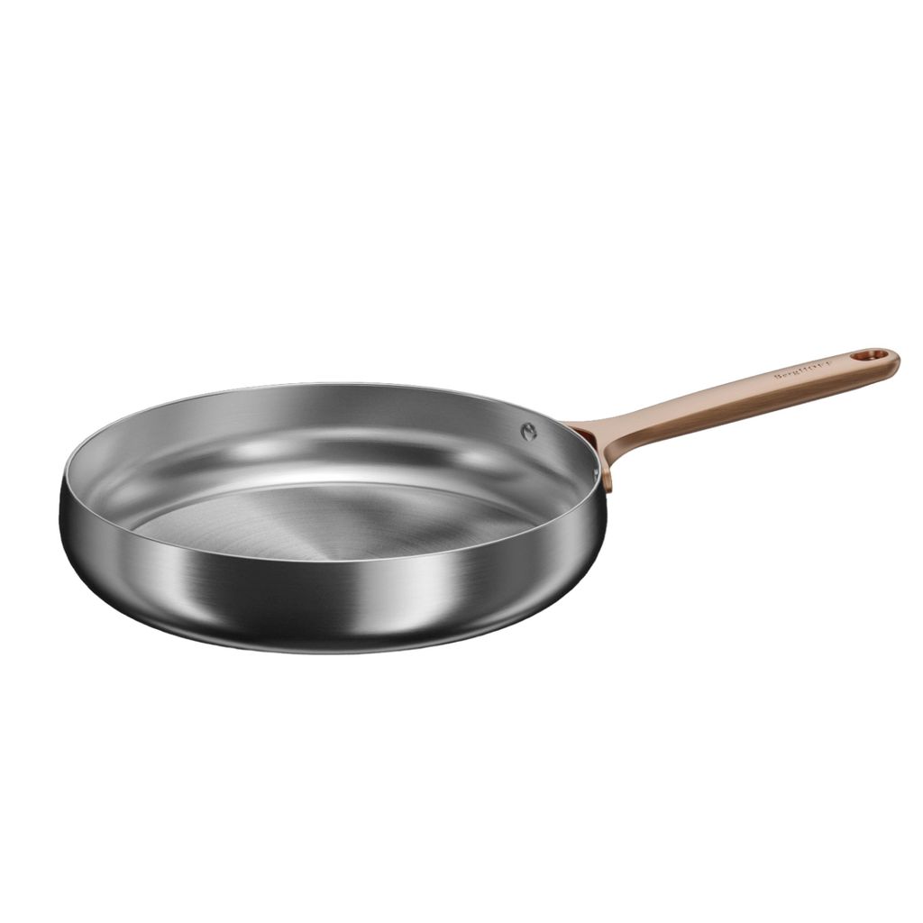 BergHOFF Home Bratpfanne Ø 28 cm Edelstahl, PTFE frei, für Induktion Gas Elektro Keramik, Roségold Griffe, Warm Blush