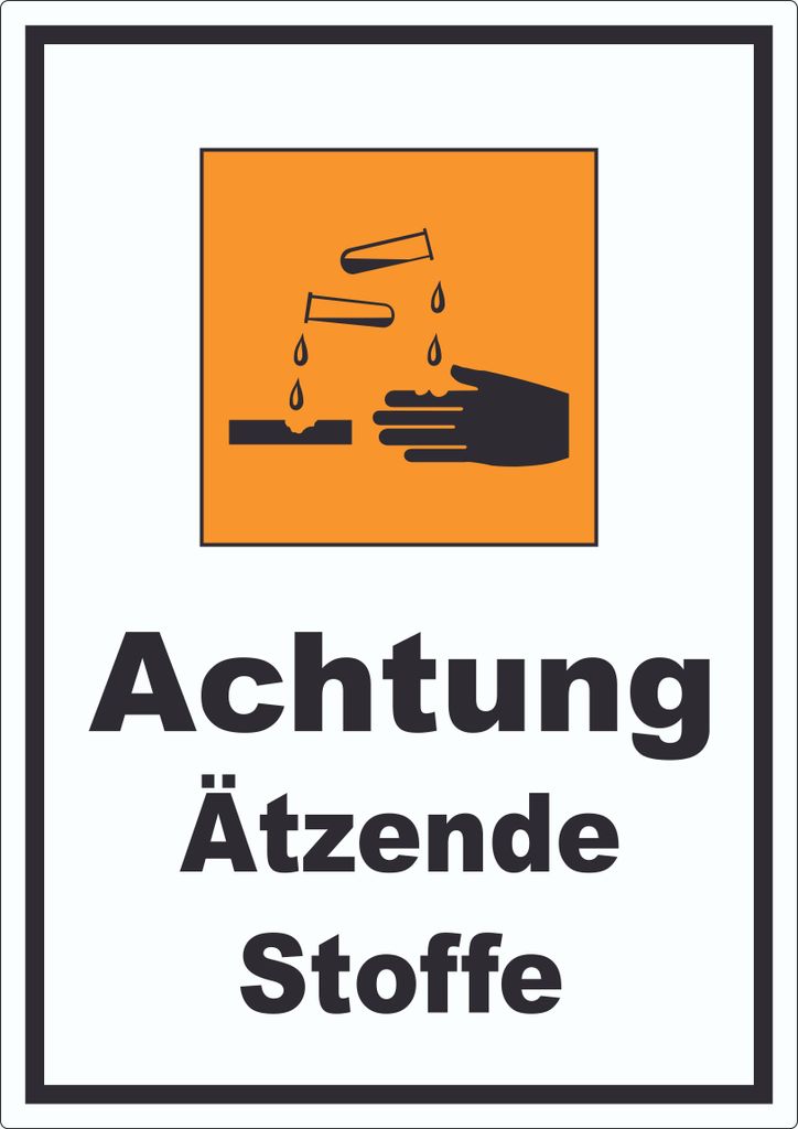 Aufkleber Gefahrensymbol ätzend A5 (148x210mm)