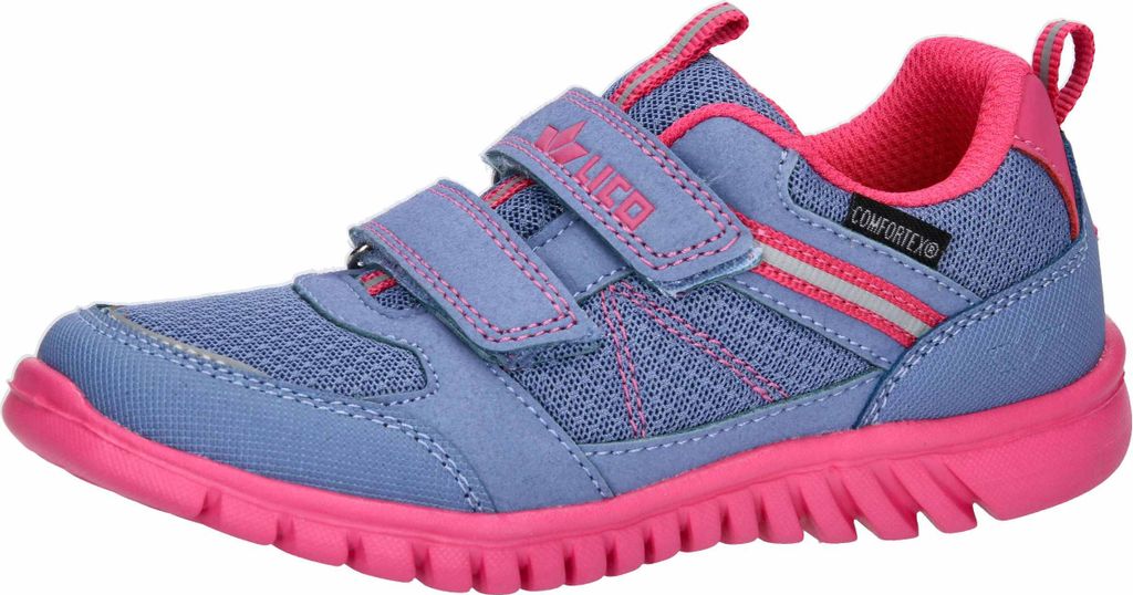 Lico Kinder-Mädchen-Sneaker-Slipper-Klettschuh Randy V A Blau-Lila-Pink, Farbe:blau, EU Größe:30