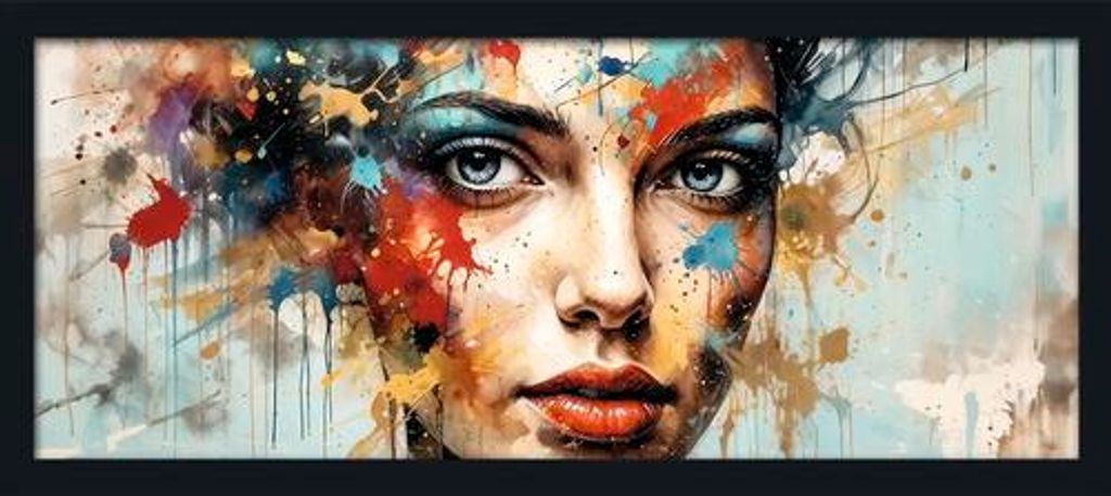 Gerahmtes Bild Colorful Woman Portrait IV 130x60 cm