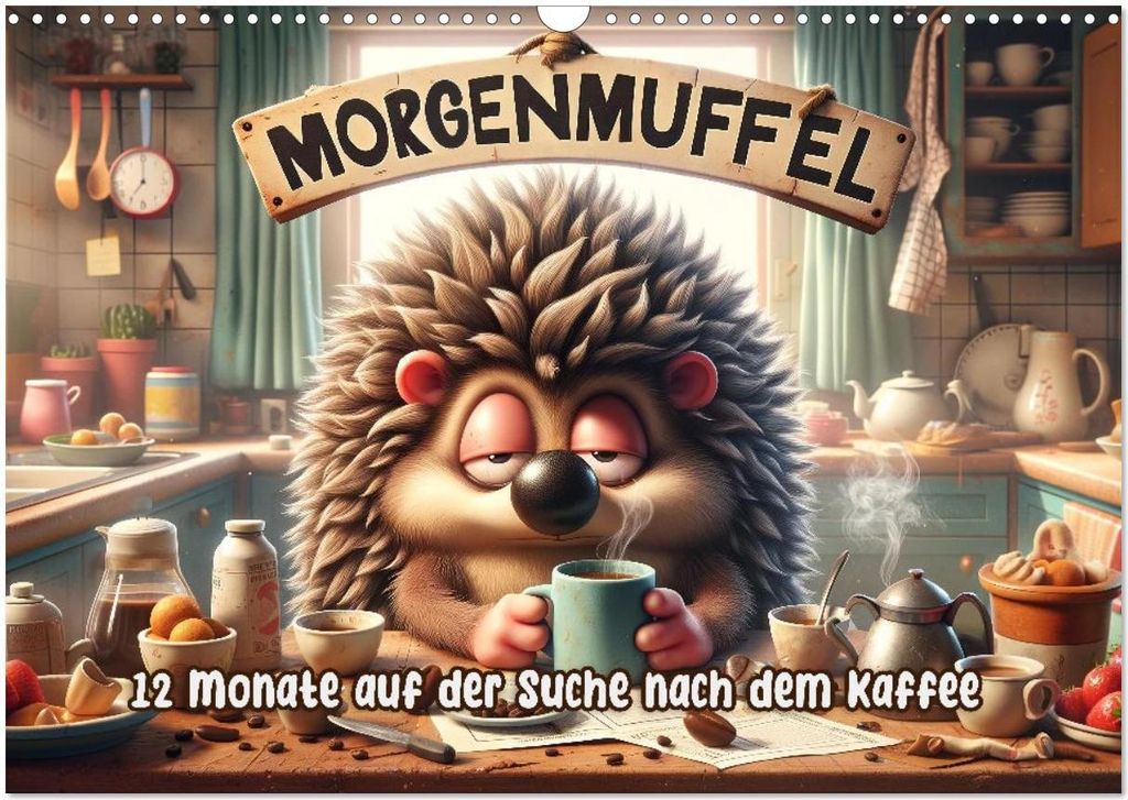 Morgenmuffel: 12 Monate auf der Suche nach dem Kaffee (Wandkalender 2026 DIN A3 quer), CALVENDO Monatskalender