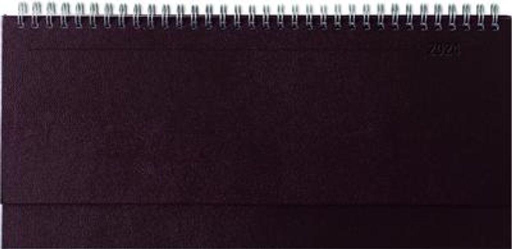 Tisch-Querkalender Balacron rot 2024 - Büro-Planer 29,7x13,5 cm - mit Registerschnitt - Tisch-Kalender - verlängerte Rückwand - 1 Woche 2 Seiten