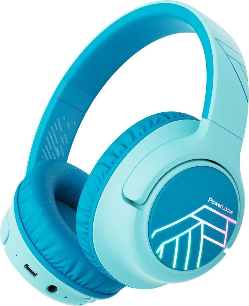 Kinderkopfhörer Over Ear mit 74/85/94dB Lautstärkebegrenzung, LED-Leuchten, Kabellos & Aux-Kabel Faltbare Kopfhörer mit Mikrofon für Handy/Tablet