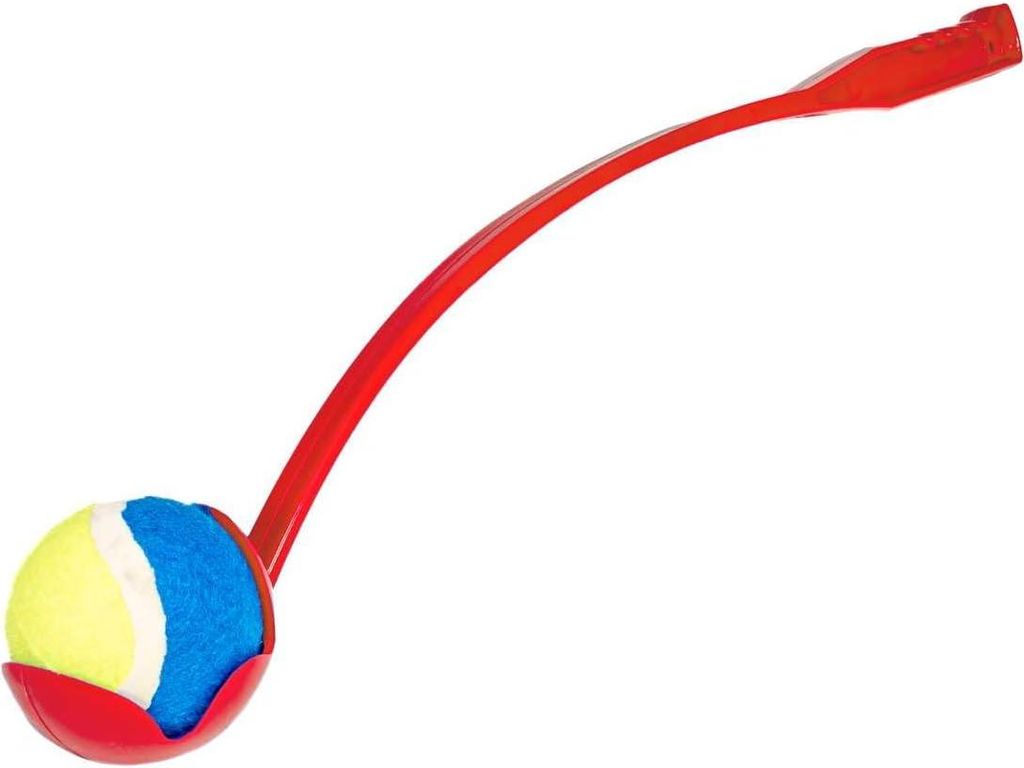 Ballenwerfer für Hunde - Interaktives Spielzeug für draußen mit Tennisball - 65 x 10 x 10 cm