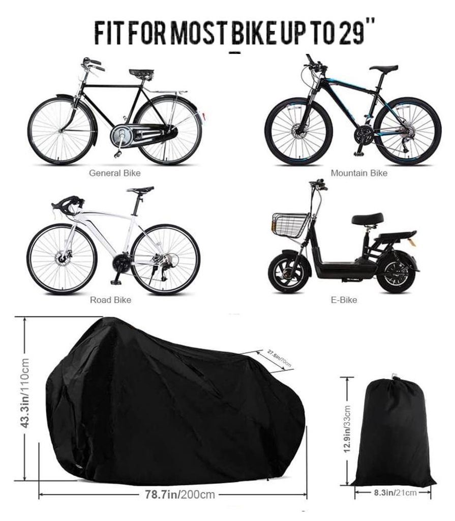 Fahrradabdeckung, Fahrrad-Regenschutz, wasserdicht, staubdicht, UV-Schutz, strapazierfähig, für Mountainbike, Straße mit reflektierenden Streife...