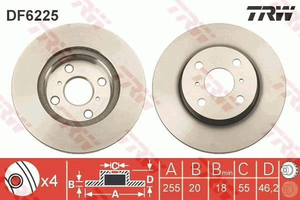 Disque de frein TRW haute résistance avec revêtement anti-corrosion