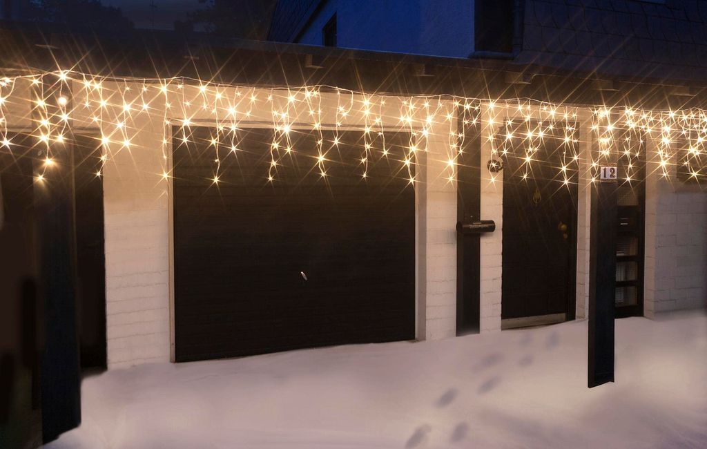 LED-Eisregen-Lichterkette 4 m 168 LED warmweiß IP44 Adapter Produktbild 8