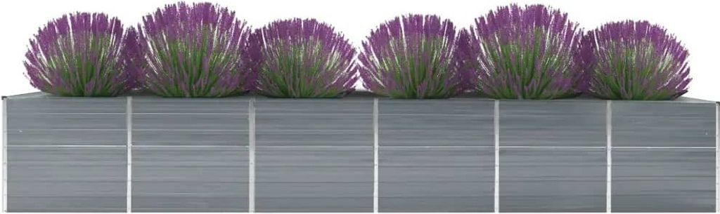 "SALE 2026"Garten-Hochbeet - Blumenkasten - Pflanzkorb - Verzinkter Stahl 480x80x77 cm Grau - Beete Einfacher Aufbau DE4962687
