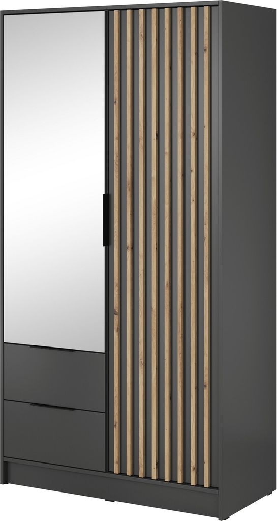 Furniture24 Kleiderschrank Nelly 2D Schrank mit Spiegel 2 Produktbild 