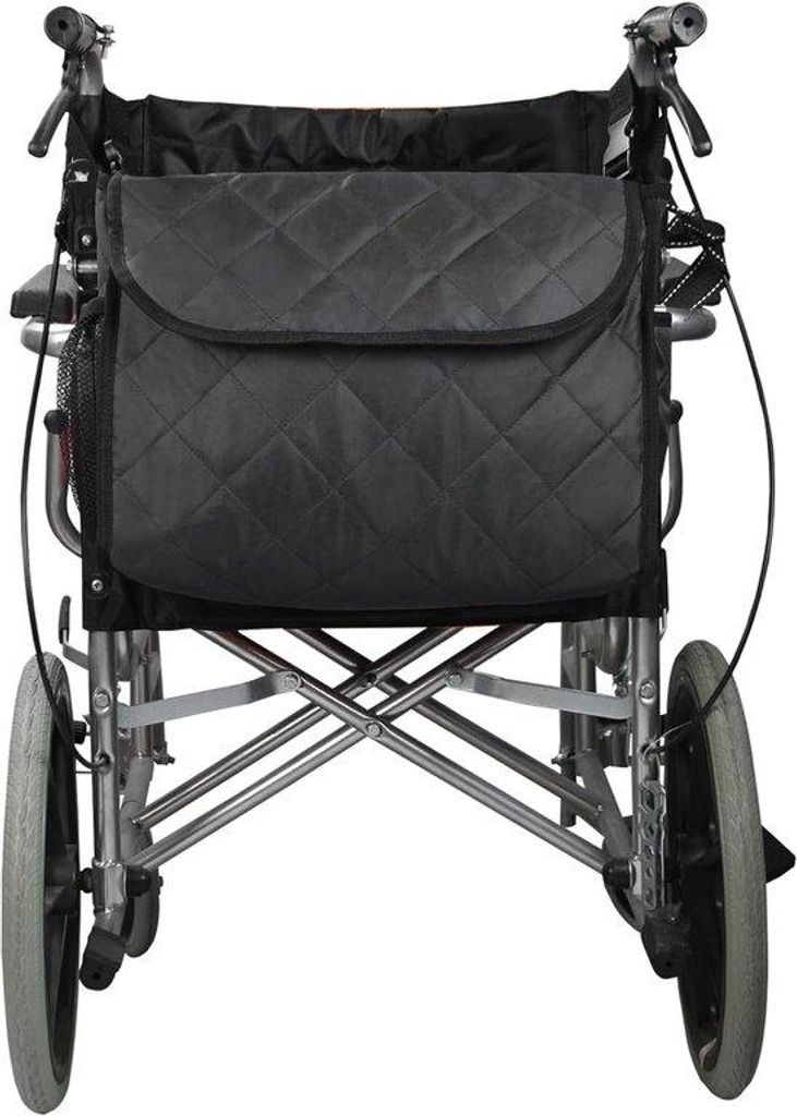Rugzak für Rollstuhlfahrer, wasserdichter Rollstuhltas, Schultertasche in Taschenform, tragbar auf dem Rücken, uni (schwarz).