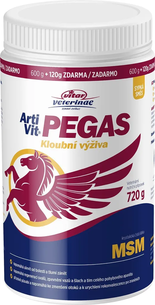 VITAR Veterinae Pegas MSM 720g - Integratore Articolazioni Cavalli e Cani