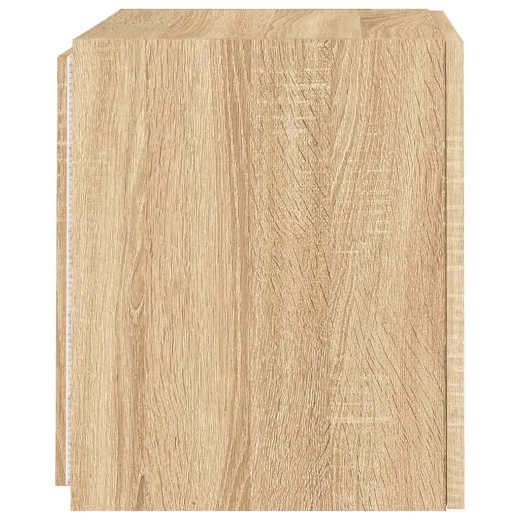 SYFAX Mobili TV Sospesi con LED Rovere Sonoma - Set 2 Pezzi Design Moderno - 9